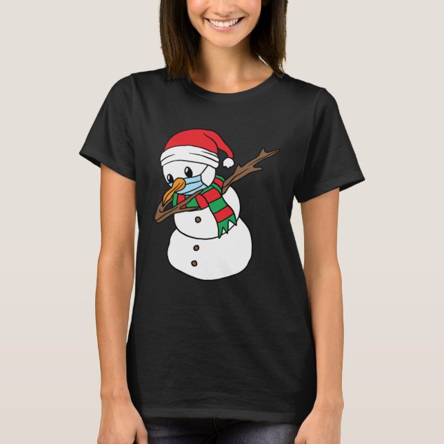 T-shirt Dabbing Snowman Mask Xmas Dab Christmas Santa (Devant)