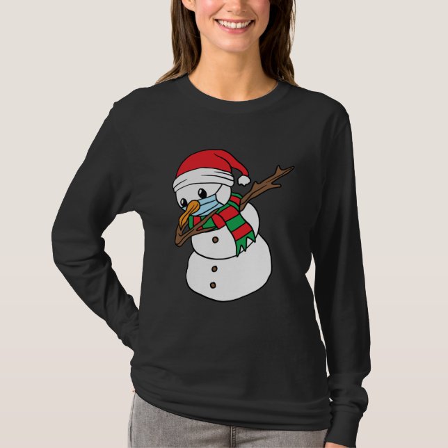 T-shirt Dabbing Snowman Mask Xmas Dab Christmas Santa (Devant)