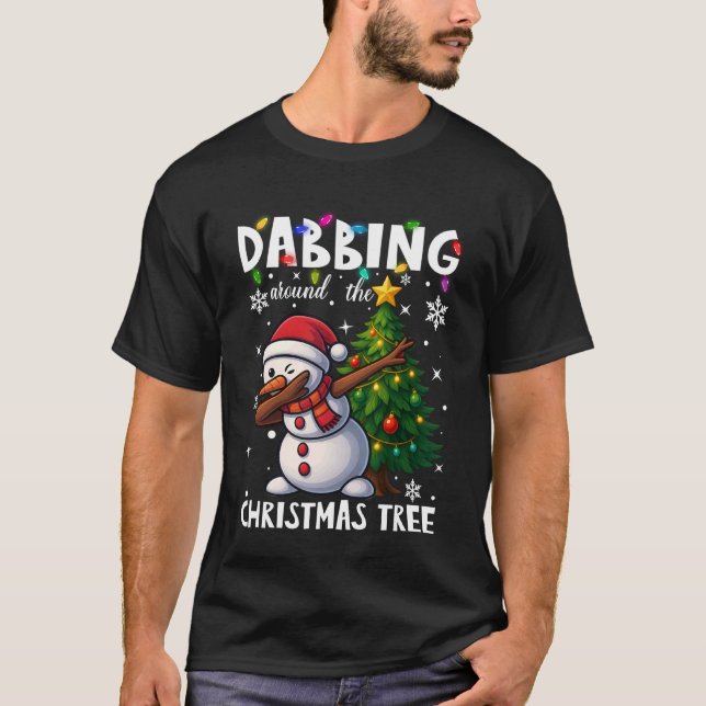T-shirt Dabbing Snowman Santa Squad Christmas Tree Boys Me (Devant)