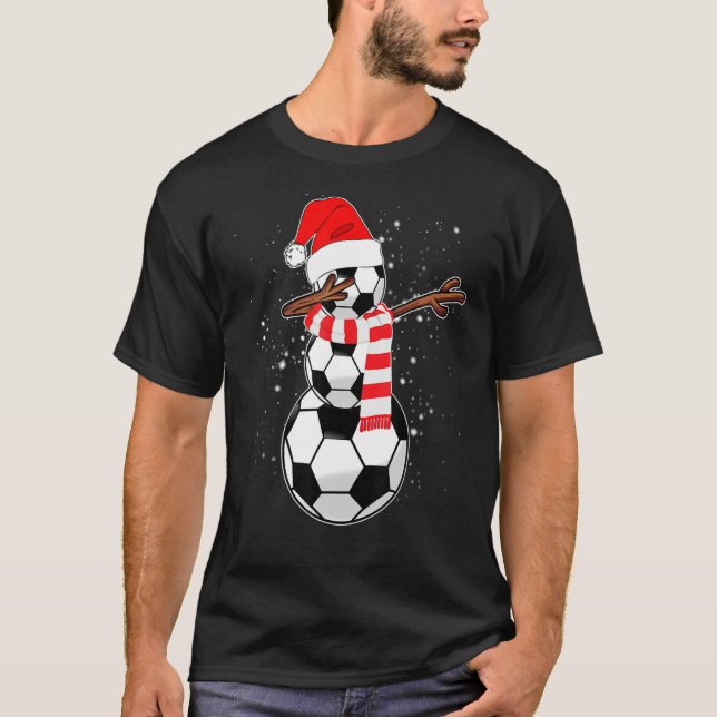 T-shirt Dabbing Snowman Soccer (Devant)