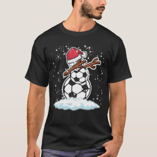 T-shirt Dabbing Snowman Soccer Noël Funny T mens socc