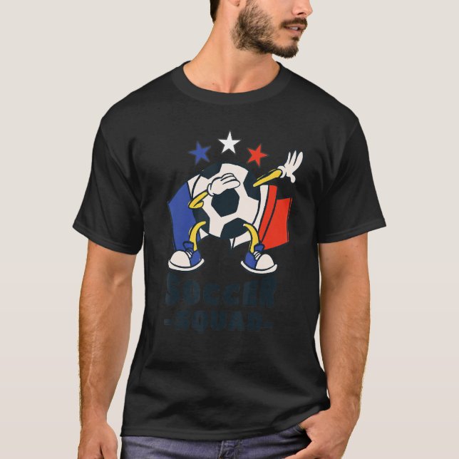 T-shirt Dabbing Soccer Ball French Flag Soccer Squad 1 (Devant)