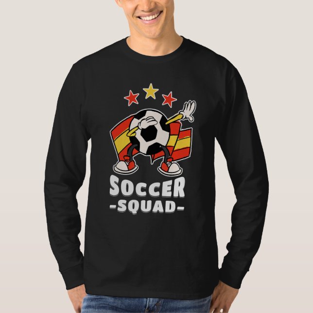 T-shirt Dabbing Soccer Ball Spanish Flag Soccer Squad 1 (Devant)