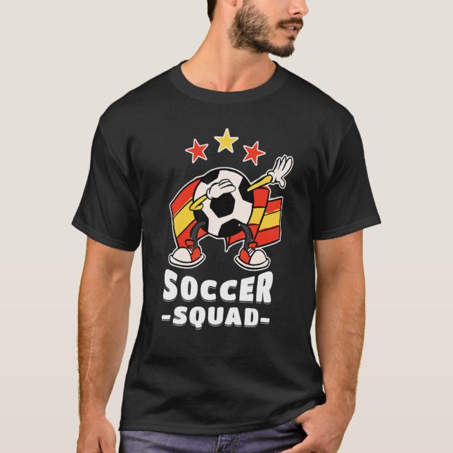 T-shirt Dabbing Soccer Ball Spanish Flag Soccer Squad 1 (Devant)
