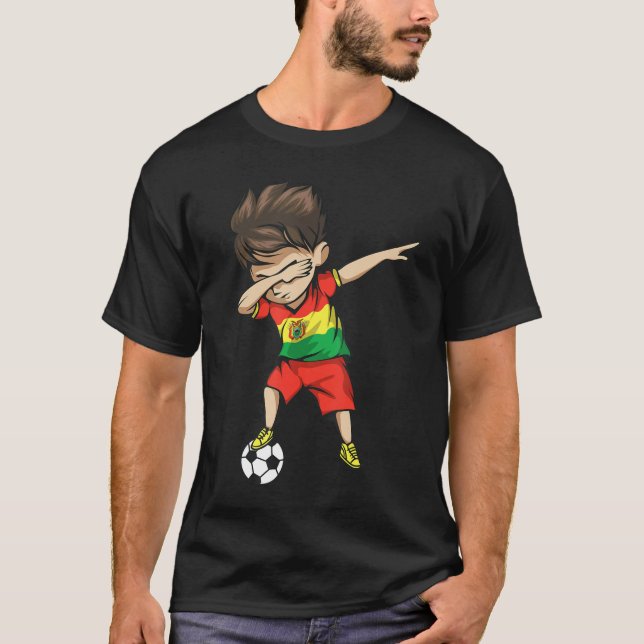 T-shirt Dabbing Soccer Boy Bolivia Jersey Shirt - Bolivian (Devant)