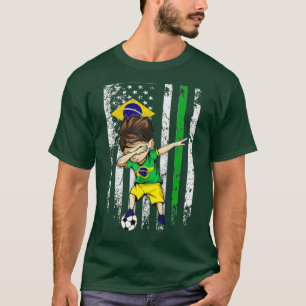 T-shirt Dabbing Soccer Boy Brésil Jersey - Pied brésilien