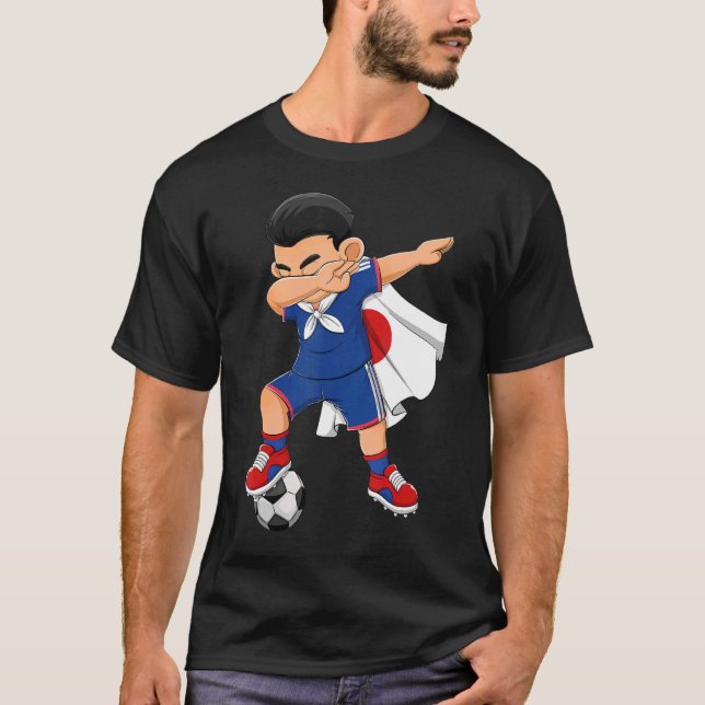 T-shirt Dabbing Soccer Boy Japon Football Flag Kids (Devant)