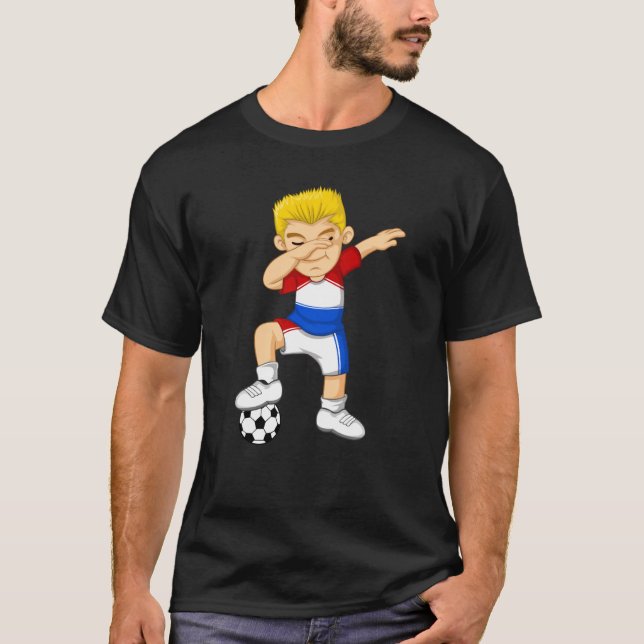 T-shirt Dabbing Soccer Boy Pays-Bas Jersey Best Dutch F (Devant)
