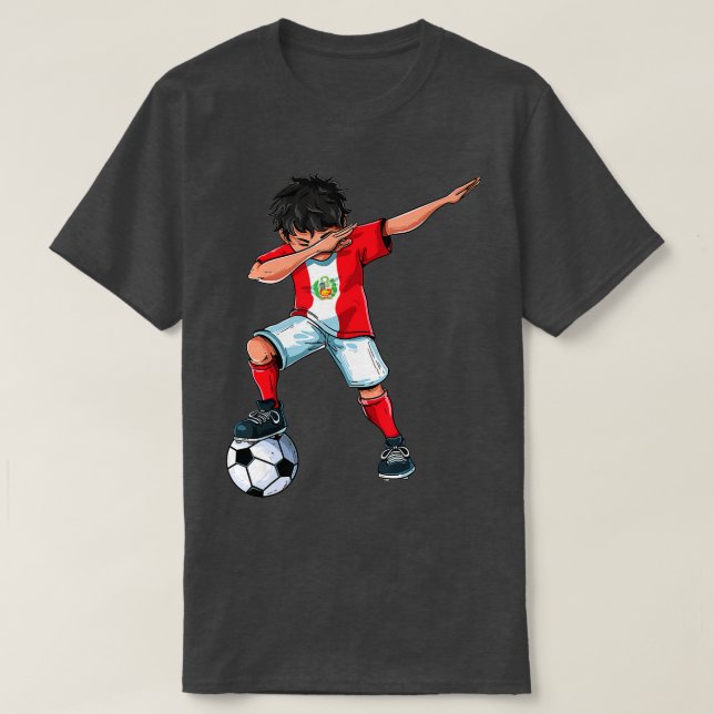 T-shirt Dabbing Soccer Boy Pérou - Le football péruvien Do (Design devant)