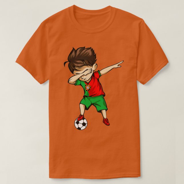 T-shirt Dabbing Soccer Boy Portugal Jersey Portugais Foo (Design devant)