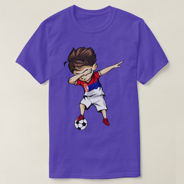 T-shirt Dabbing Soccer Boy Serbie Jersey - Footba serbe (Design devant)