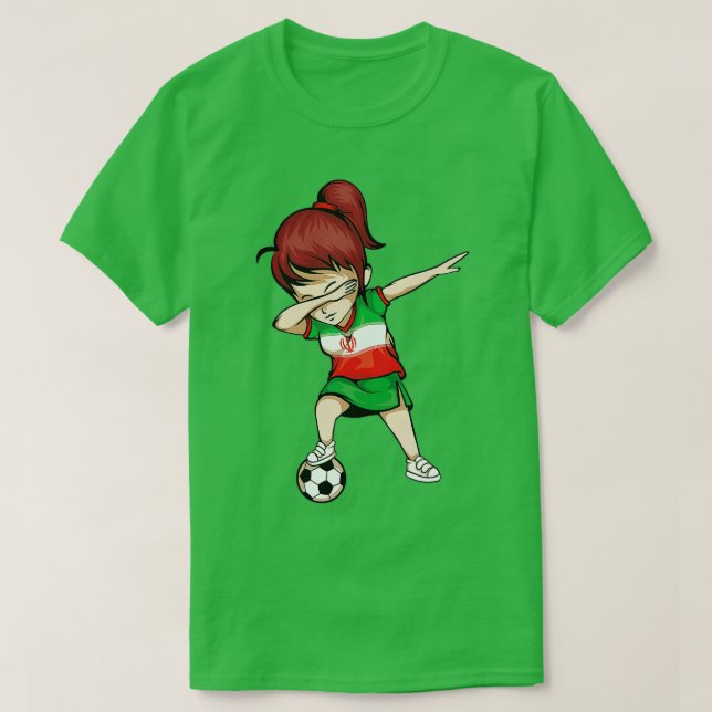 T-shirt Dabbing Soccer Girl Iran Jersey - football iranien (Design devant)