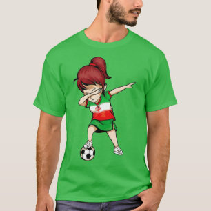 T-shirt Dabbing Soccer Girl Iran Jersey - football iranien