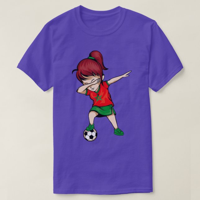 T-shirt Dabbing Soccer Girl Maroc Jersey Footba marocain (Design devant)