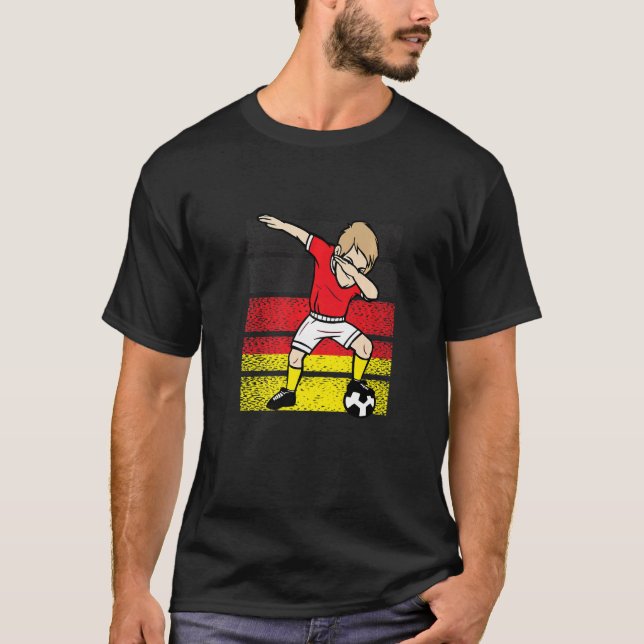T-shirt Dabbing Soccer Player Allemagne Drapeau Football (Devant)