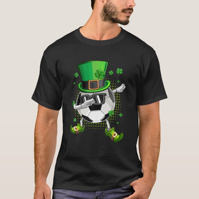 T-shirt Dabbing Soccer Shamrock Funny Irish St Patrick Day (Devant)