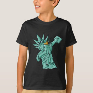 T-shirt Dabbing Statue De La Liberté 4 juillet Enfants Gar