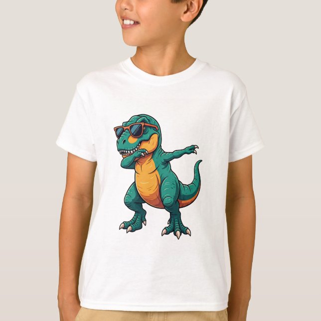 T-shirt Dabbing T-rex (Devant)