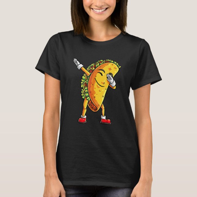 T-shirt Dabbing Taco Cinco De Mayo Femmes Hommes Tacos Tee (Devant)