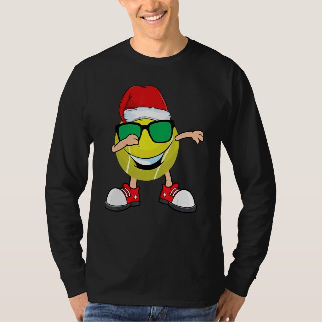 T-shirt Dabbing Tennis Ball Santa Hat Lunettes de soleil C (Devant)