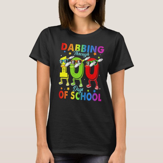 T-shirt Dabbing through 100 Days of School 100th Day Schoo (Devant)