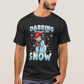 T-shirt Dabbing Through the Snow Snowman Funny Noël B