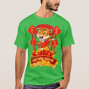 T-shirt Dabbing Tiger Tet vietnamien 2022 Chuc Mung Nam Mo