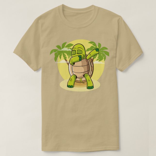 T-shirt Dabbing Tortue Dancing Tortue plage de reptile (Design devant)