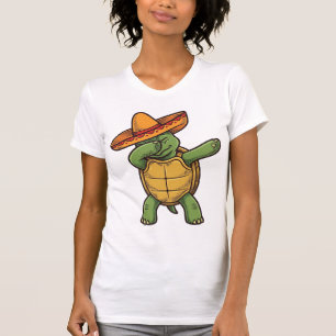 T-shirt Dabbing Tortue Sombrero Vintage Vector Design_1