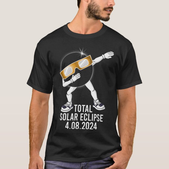 T-shirt Dabbing Total Solar Eclipse 04.08.2024 Fun Dab Boy (Devant)