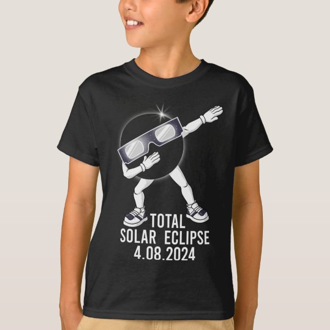 T-shirt Dabbing Total Solar Eclipse 04.08.2024 Fun Dab Boy (Devant)