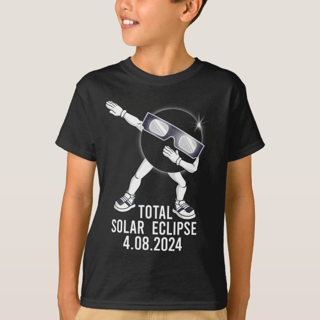 T-shirt Dabbing Total Solar Eclipse 04.08.2024 Fun Dab Boy (Devant)