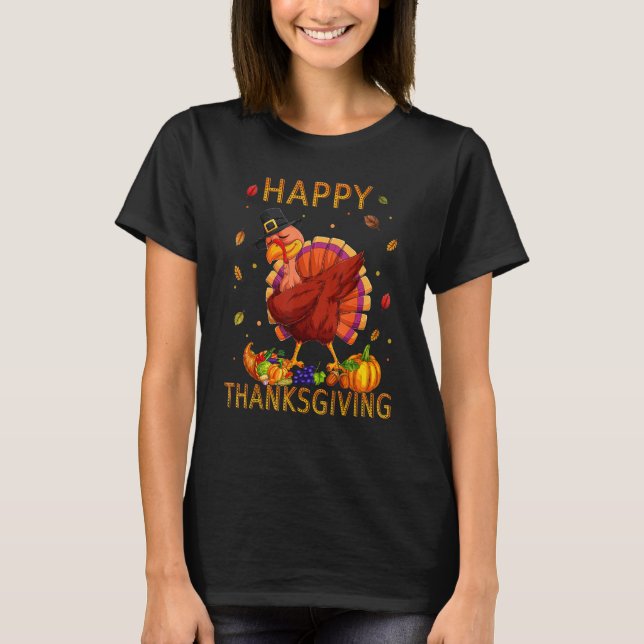T-shirt Dabbing Turquie Bon thanksgiving pèlerin Turquie (Devant)