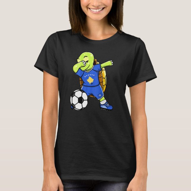 T-shirt Dabbing Turtle Kosovo Fans de football Jersey Koso (Devant)