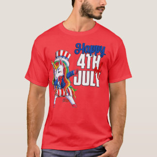 T-shirt Dabbing Unicorn 4 juillet Oncle Sam filles Amériqu