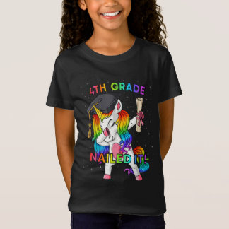 T-Shirt Dabbing Unicorn 4e grade Nail It Graduation
