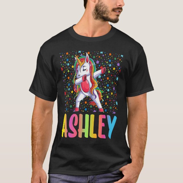 T-shirt Dabbing Unicorn Ashley (Devant)