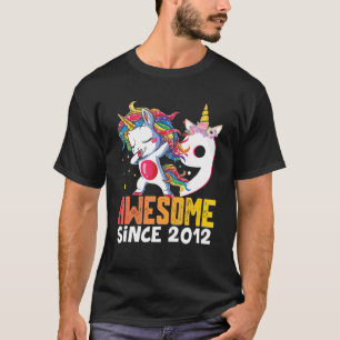 T-shirt Dabbing Unicorn Awesome Depuis 2012 Cadeau 9E Anni