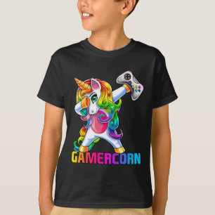T-shirt Dabbing Unicorn contrôleur de jeu vidéo Gamer Girl