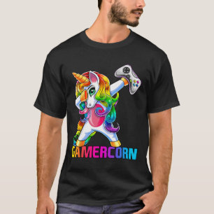 T-shirt Dabbing Unicorn contrôleur de jeu vidéo Gamer Girl