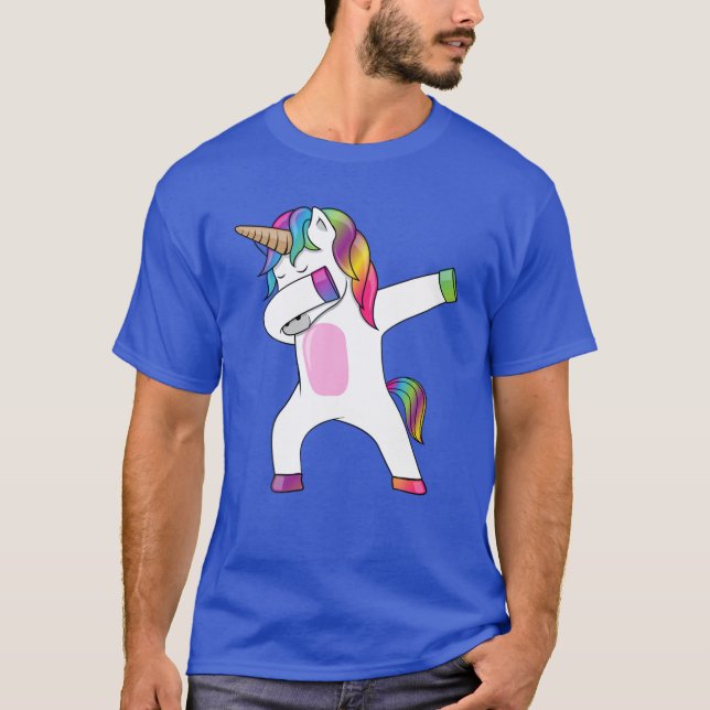 T-shirt Dabbing Unicorn - Dab Dance Rainbow Unicorn (Devant)