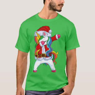 T-shirt Dabbing Unicorn Dab Xmas Fun Noël Amusant T-Shi