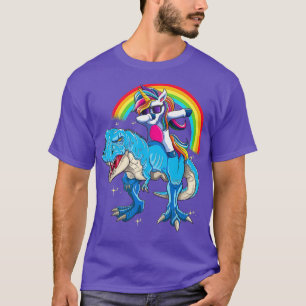 T-shirt Dabbing Unicorn équitation T rex Dinosaur garçons