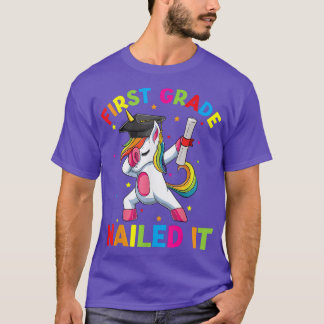 T-shirt Dabbing Unicorn  For Graduate Girls 1st Grade Nail