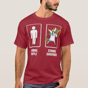 T-shirt Dabbing Unicorn Heart Stroke Survivante Récupéra