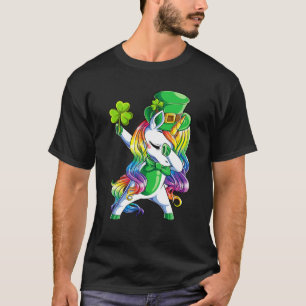 T-shirt Dabbing Unicorn Jour de la Saint Patrick Leprechau