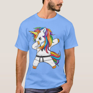 T-shirt Dabbing Unicorn Karate Taekwondo Enfants Filles Ar