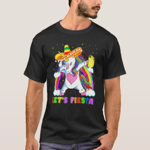 T-shirt Dabbing Unicorn Lets Fiesta Cinco De Mayo Taco Pon