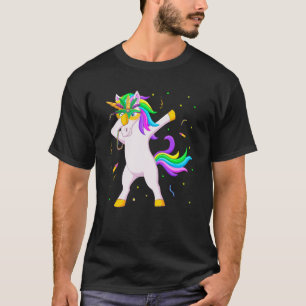 T-shirt Dabbing Unicorn Mardi Gras perles de masque Nouvel