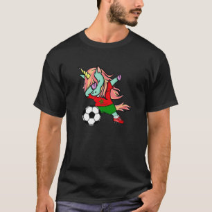 T-shirt Dabbing Unicorn Maroc fans de football Jersey Maro